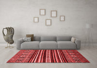 Machine Washable Abstract Red Modern Rug, wshabs556red