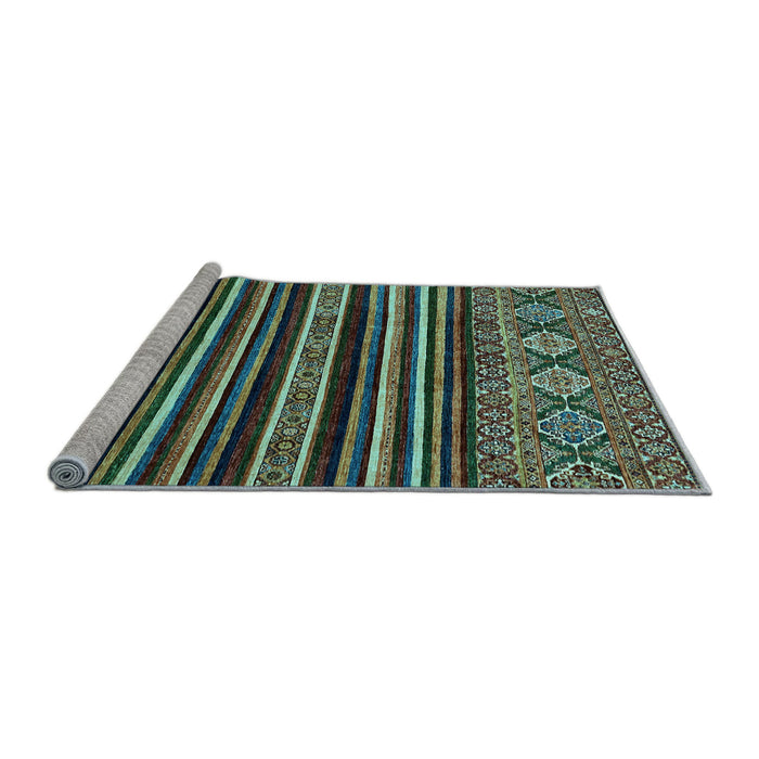 Sideview of Machine Washable Abstract Light Blue Modern Rug, wshabs556lblu