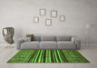 Machine Washable Abstract Green Modern Area Rugs in a Living Room,, wshabs556grn