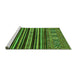 Sideview of Machine Washable Abstract Green Modern Area Rugs, wshabs556grn