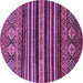 Round Abstract Purple Modern Rug, abs556pur