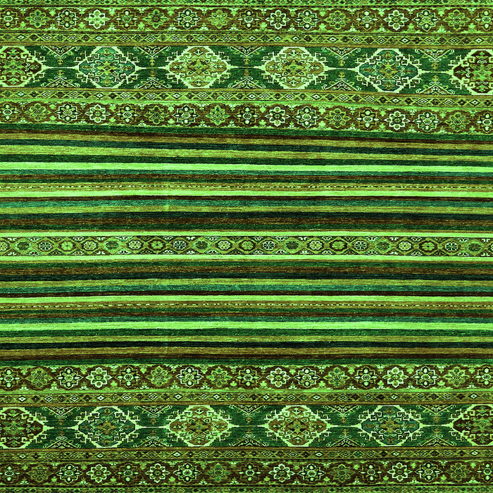 Square Machine Washable Abstract Green Modern Area Rugs, wshabs556grn