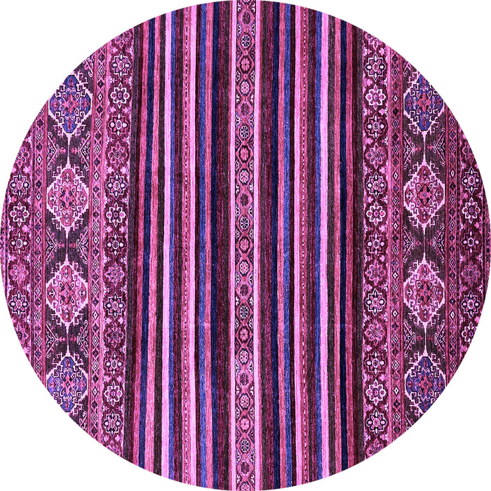 Round Machine Washable Abstract Purple Modern Area Rugs, wshabs556pur