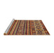 Sideview of Machine Washable Abstract Saffron Red Rug, wshabs557