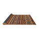 Sideview of Abstract Saffron Red Modern Rug, abs557