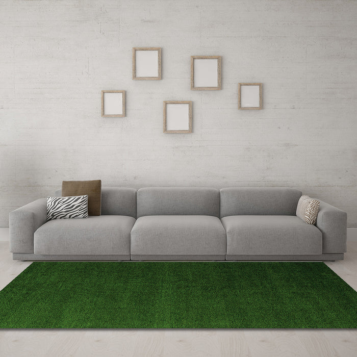 Machine Washable Abstract Green Modern Area Rugs in a Living Room,, wshabs5570grn