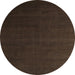 Round Abstract Dark Brown Modern Rug, abs5570