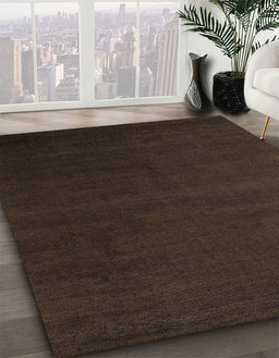 Abstract Dark Brown Modern Rug in Family Room, abs5570