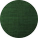 Round Abstract Emerald Green Modern Rug, abs5570emgrn