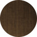 Round Abstract Brown Modern Rug, abs5570brn