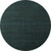 Round Abstract Light Blue Modern Rug, abs5570lblu