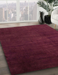 Abstract Burgundy Red Modern Rug, abs5571