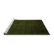 Sideview of Machine Washable Abstract Green Modern Area Rugs, wshabs5571grn