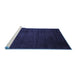 Sideview of Machine Washable Abstract Blue Modern Rug, wshabs5571blu