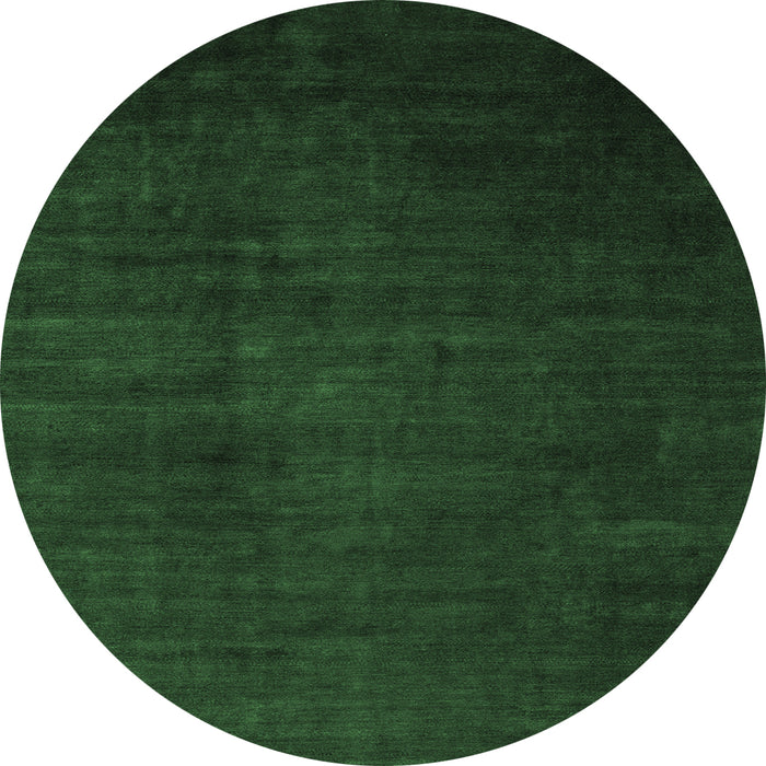 Round Machine Washable Abstract Emerald Green Modern Area Rugs, wshabs5571emgrn