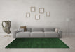 Machine Washable Abstract Emerald Green Modern Area Rugs in a Living Room,, wshabs5571emgrn