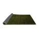 Sideview of Abstract Green Modern Rug, abs5571grn