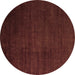 Round Machine Washable Abstract Brown Modern Rug, wshabs5571brn