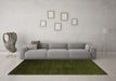 Machine Washable Abstract Green Modern Area Rugs in a Living Room,, wshabs5571grn