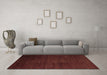 Machine Washable Abstract Brown Modern Rug in a Living Room,, wshabs5571brn