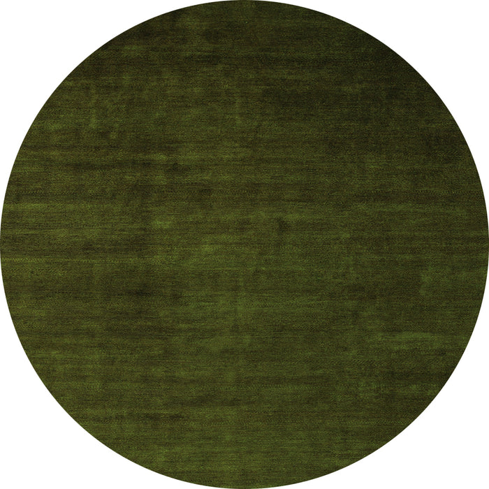 Round Abstract Green Modern Rug, abs5571grn
