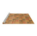 Sideview of Machine Washable Abstract Sedona Brown Rug, wshabs5572