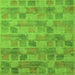 Square Machine Washable Abstract Green Modern Area Rugs, wshabs5572grn