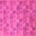 Square Machine Washable Abstract Pink Modern Rug, wshabs5572pnk