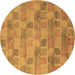 Round Abstract Brown Modern Rug, abs5572brn