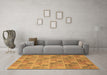 Machine Washable Abstract Brown Modern Rug in a Living Room,, wshabs5572brn