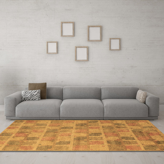 Machine Washable Abstract Brown Modern Rug in a Living Room,, wshabs5572brn