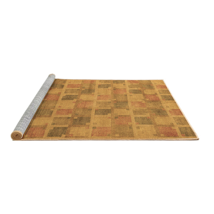 Sideview of Machine Washable Abstract Brown Modern Rug, wshabs5572brn