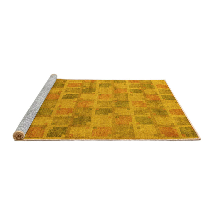 Sideview of Machine Washable Abstract Yellow Modern Rug, wshabs5572yw