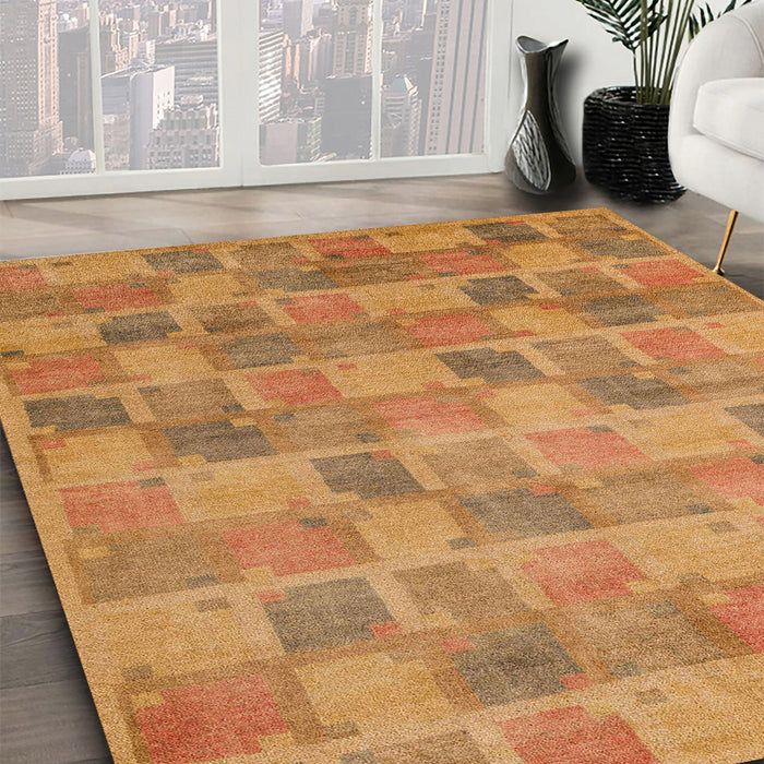 Abstract Sedona Brown Modern Rug in Family Room, abs5572