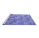 Sideview of Machine Washable Abstract Blue Modern Rug, wshabs5572blu