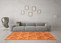 Machine Washable Abstract Orange Modern Rug, wshabs5572org