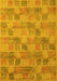 Machine Washable Abstract Yellow Modern Rug, wshabs5572yw