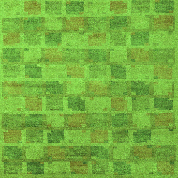Square Abstract Green Modern Rug, abs5572grn