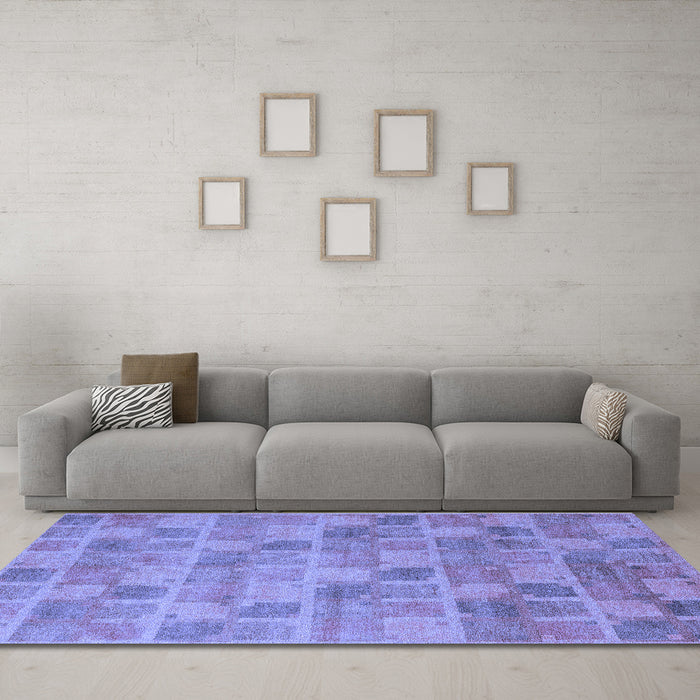Machine Washable Abstract Blue Modern Rug in a Living Room, wshabs5572blu