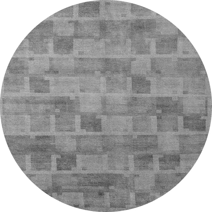 Round Abstract Gray Modern Rug, abs5572gry