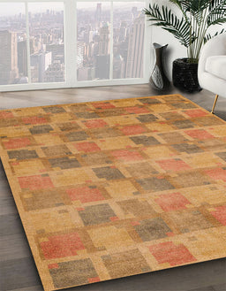 Machine Washable Abstract Sedona Brown Rug in a Family Room, wshabs5572