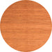 Round Abstract Orange Modern Rug, abs5573org