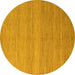 Round Abstract Yellow Modern Rug, abs5573yw