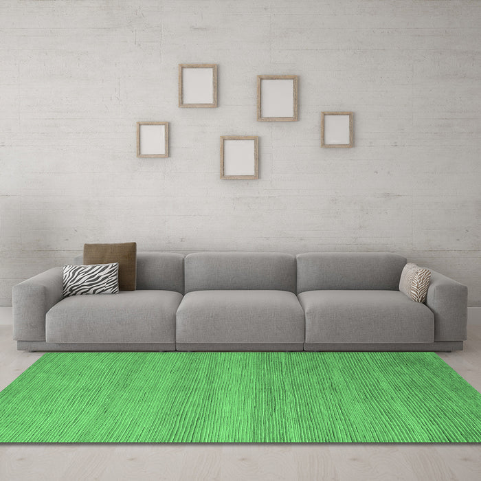 Machine Washable Abstract Emerald Green Modern Area Rugs in a Living Room,, wshabs5573emgrn