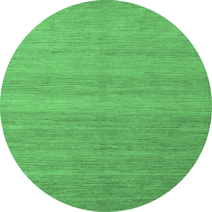 Round Machine Washable Abstract Emerald Green Modern Area Rugs, wshabs5573emgrn