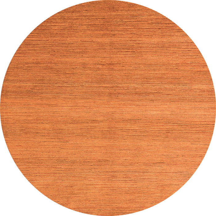 Round Machine Washable Abstract Orange Modern Area Rugs, wshabs5573org