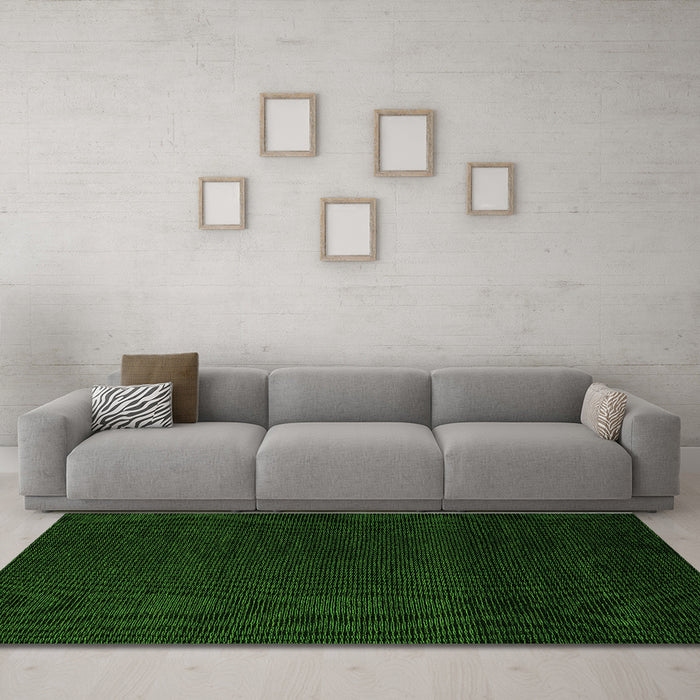 Machine Washable Abstract Green Modern Area Rugs in a Living Room,, wshabs5574grn