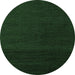 Round Machine Washable Abstract Emerald Green Modern Area Rugs, wshabs5574emgrn