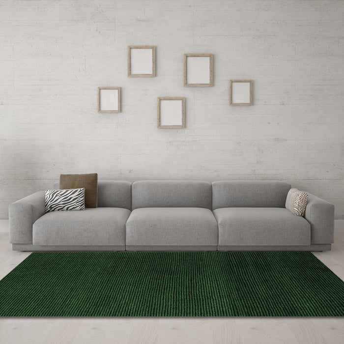 Machine Washable Abstract Emerald Green Modern Area Rugs in a Living Room,, wshabs5574emgrn
