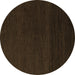 Round Abstract Brown Modern Rug, abs5574brn